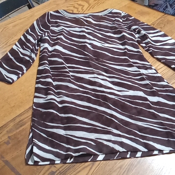 KATE SPADE Womens Dress XS  Preowned Tunic BROWN Animal Print SHEER Party Resort - Picture 2 of 14